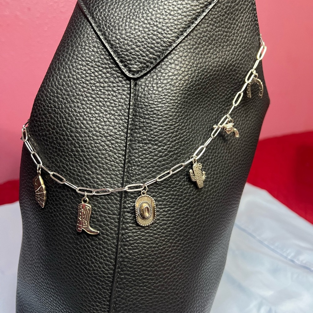 Silver Cowboy Purse Charm